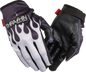THRASHIN SUPPLY CO. Stealth Leather Palm Flame Gloves - Gray - Large SV1-22-10