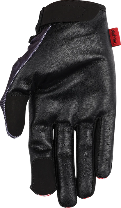 THRASHIN SUPPLY CO. Stealth Leather Palm Flame Gloves - Red - Small SV1-21-08