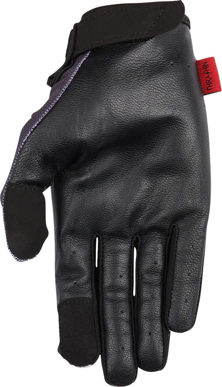 THRASHIN SUPPLY CO. Stealth Leather Palm Flame Gloves - Gray - Large SV1-22-10
