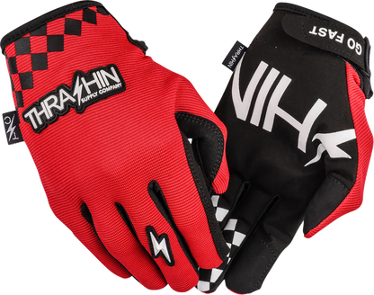 THRASHIN SUPPLY CO. Go Fast Stealth Gloves - Red - Small SV1-18-08