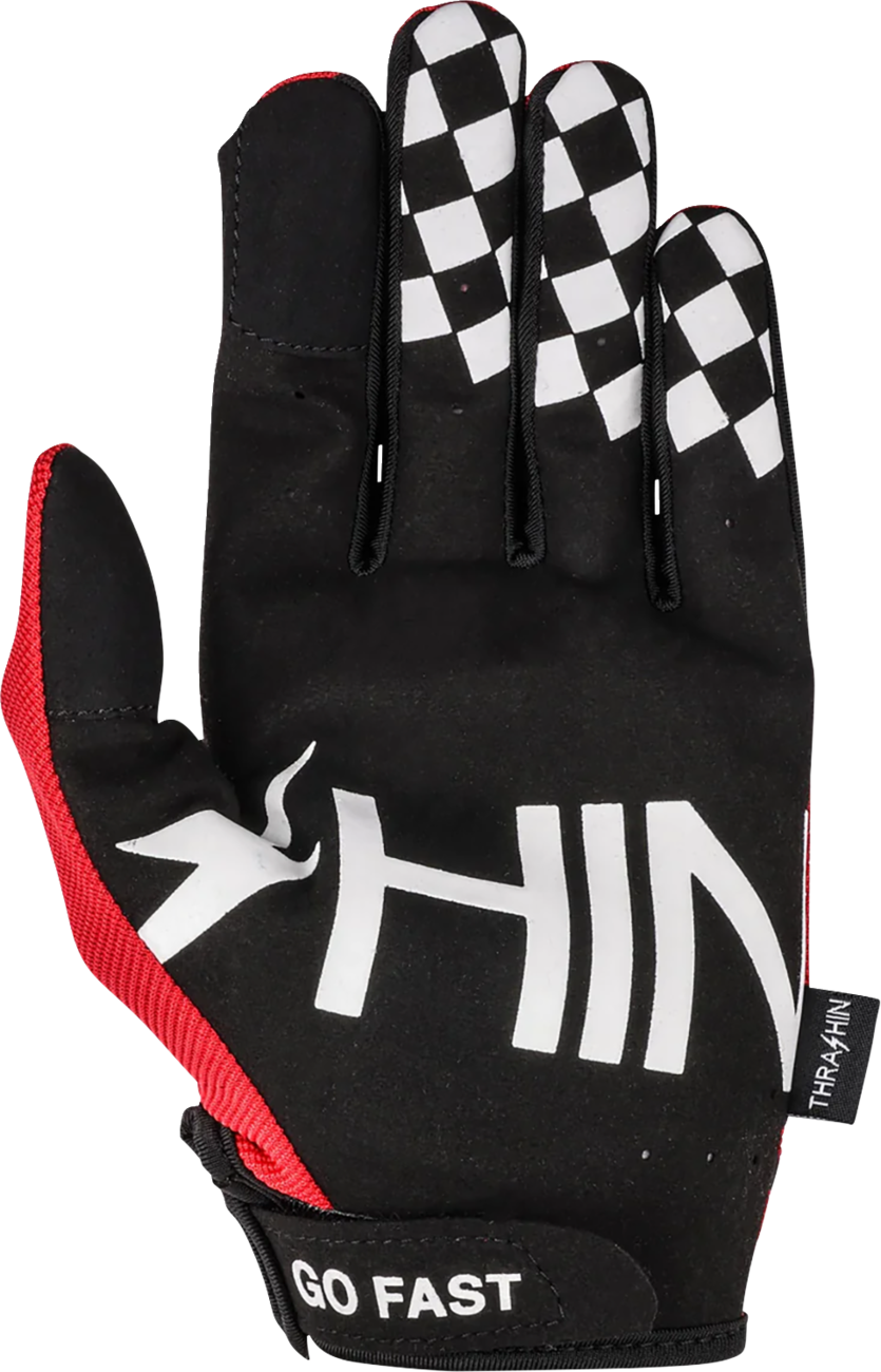 THRASHIN SUPPLY CO. Go Fast Stealth Gloves - Red - Small SV1-18-08