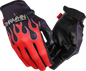 THRASHIN SUPPLY CO. Stealth Leather Palm Flame Gloves - Red - Medium SV1-21-09