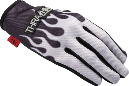 THRASHIN SUPPLY CO. Stealth Leather Palm Flame Gloves - Gray - 2XL SV1-22-12