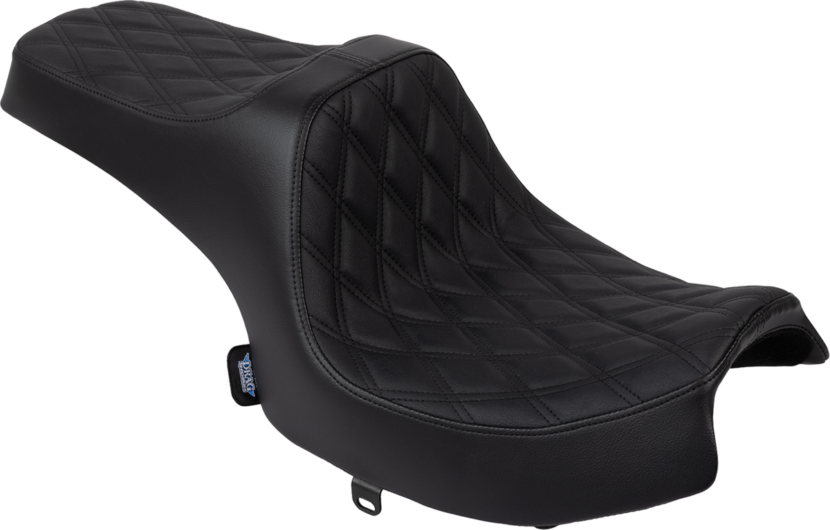 DRAG SPECIALTIES SEATS Predator III Seat - Vinyl - Double Diamond - Black Stitch - Challenger '20-'25 4718B
