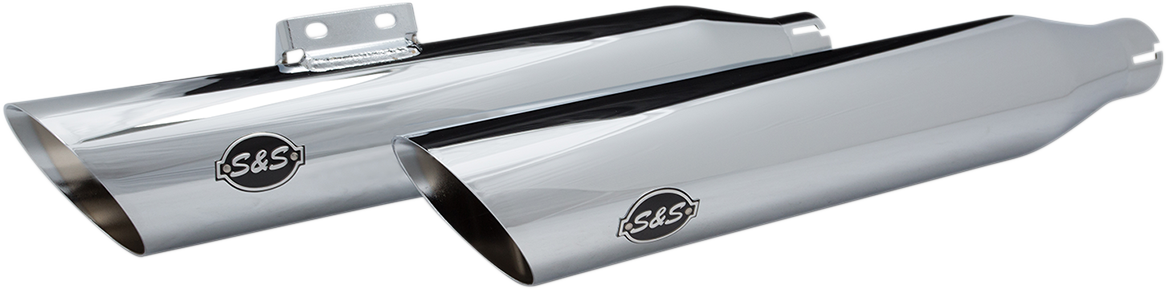 S&S CYCLE Slash-Cut Slip-On Mufflers - Race - Chrome - FLFB 550-0736