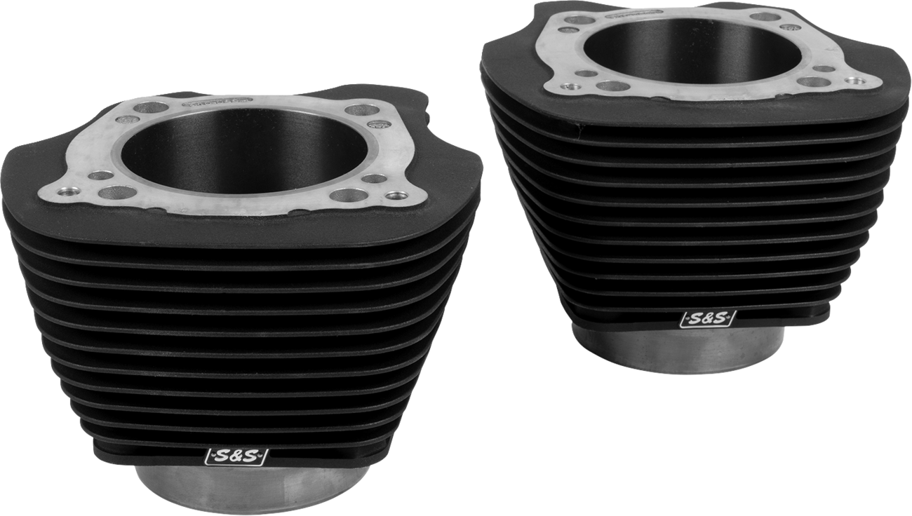 S&S CYCLE Cylinder Set - 4.320" Bore - Unhoned - Black w/o Highlighted Fins - M8 910-1006A