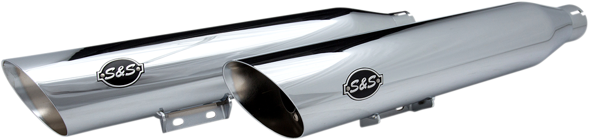 S&S CYCLE Slash-Cut Slip-On Mufflers - Race - Chrome - FLHC 550-0739