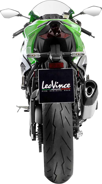 LEOVINCE LV-14 R Slip-On Muffler - Stainless Steel - Kawasaki ZX-6R 15625U