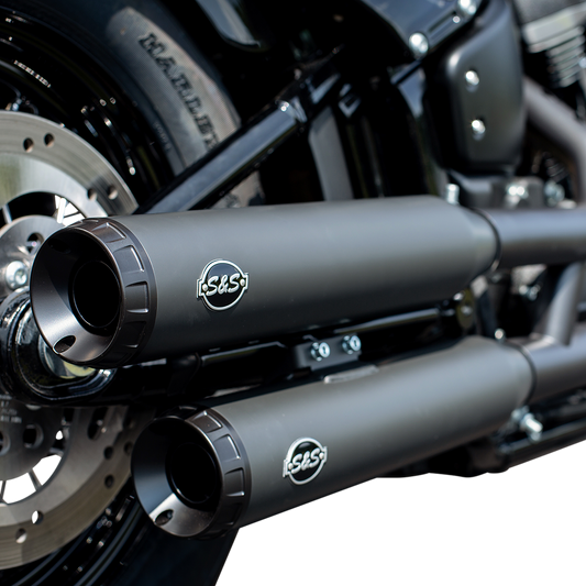 S&S CYCLE Grand National Slip-On Mufflers - Race - Black Ceramic - M8 Softail 550-0737