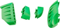 PUIG HI-TECH PARTS Replacement Bumpers - Pro 2.0 - Green - Set 20872V