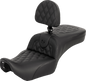 SADDLEMEN RoadSofa™ Seat - with Backrest - Lattice Stitch - RH975 '22-'25 822-11-182BR
