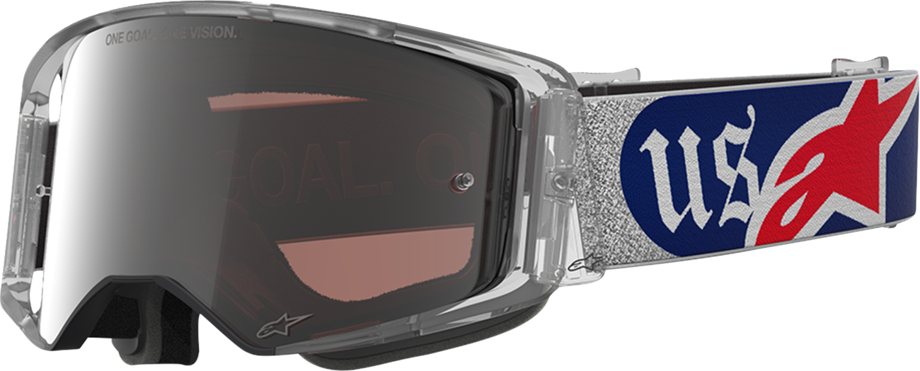 ALPINESTARS GOGGLES Supertech Goggle - Merica 25 - Red/Blue - Silver/Copper 5105226-3720