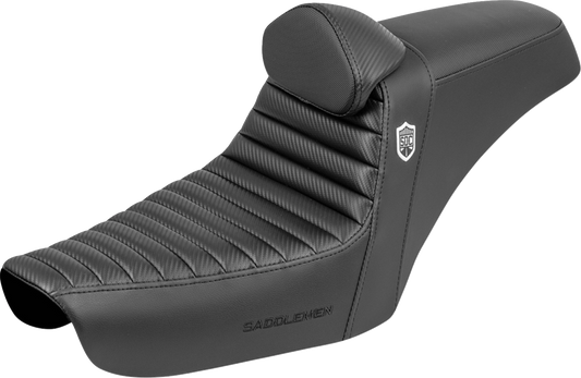 SADDLEMEN Step-Up Seat - Gripper - Black - with Backrest - FXD '96-'03 SC89604TB