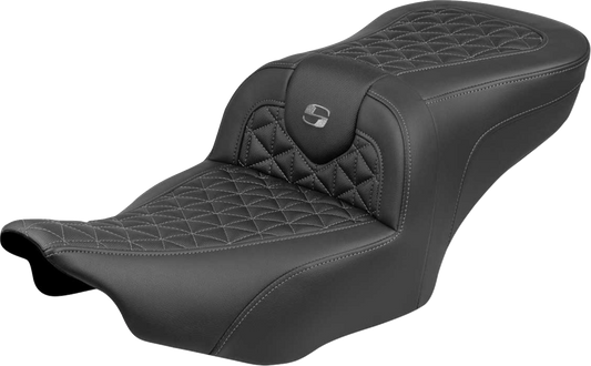 SADDLEMEN Roadsofa™ Seat - without Backrest - Gray Stitch - FLH/FLT '23-'25 823-07-21002