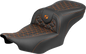 SADDLEMEN Roadsofa™ Seat - without Backrest - Orange Stitch - FLH/FLT '23-'25 823-07-21003