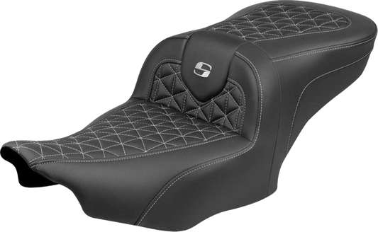 SADDLEMEN Roadsofa™ Seat - without Backrest - Silver Stitch - FLH/FLT '23-'25 823-07-21005