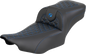 SADDLEMEN Roadsofa™ Extended Reach Seat - without Backrest - Tri-Gripper Blue Stitch - FLH/FLT '23-'25 823-07-21101