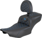 SADDLEMEN Roadsofa™ Extended Reach Seat - with Backrest - Blue Stitch - FLH/FLT '23-'25 823-07-211B1
