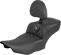 SADDLEMEN Roadsofa™ Extended Reach Seat - with Backrest - Gray Stitch - FLH/FLT '23-'25 823-07-211B2