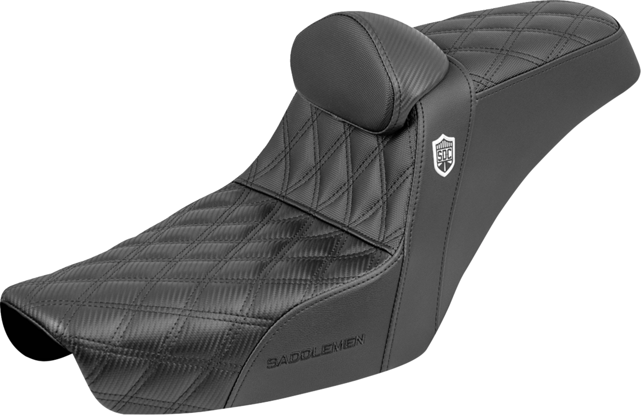 SADDLEMEN Step-Up Seat - Gripper - Black - with Backrest - FXD '96-'03 SC89604DB0