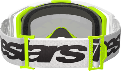 ALPINESTARS GOGGLES Vision 8 Goggle - Wordmark - White/Yellow Fluo - Silver Mirror Lens 5101325-2501