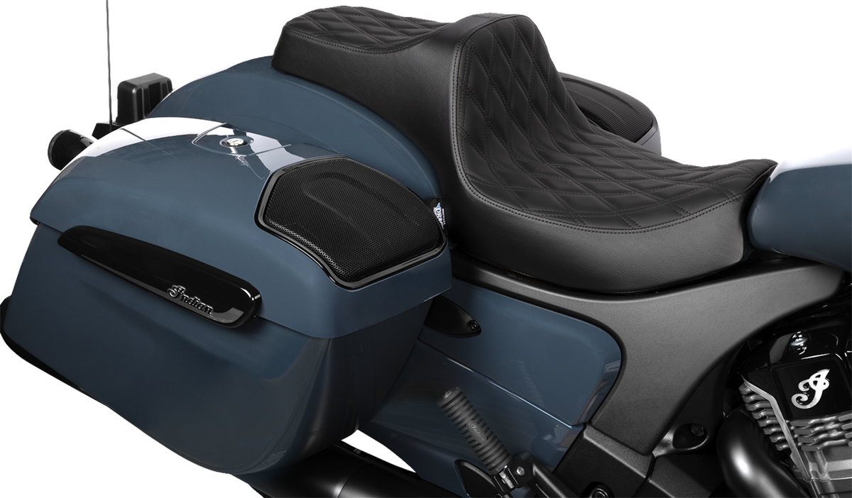 DRAG SPECIALTIES SEATS Predator III 2-Up Seat - Vinyl/Solar Leather - Double Diamond - Chieftain '25/Challenger '20-'25 4720F