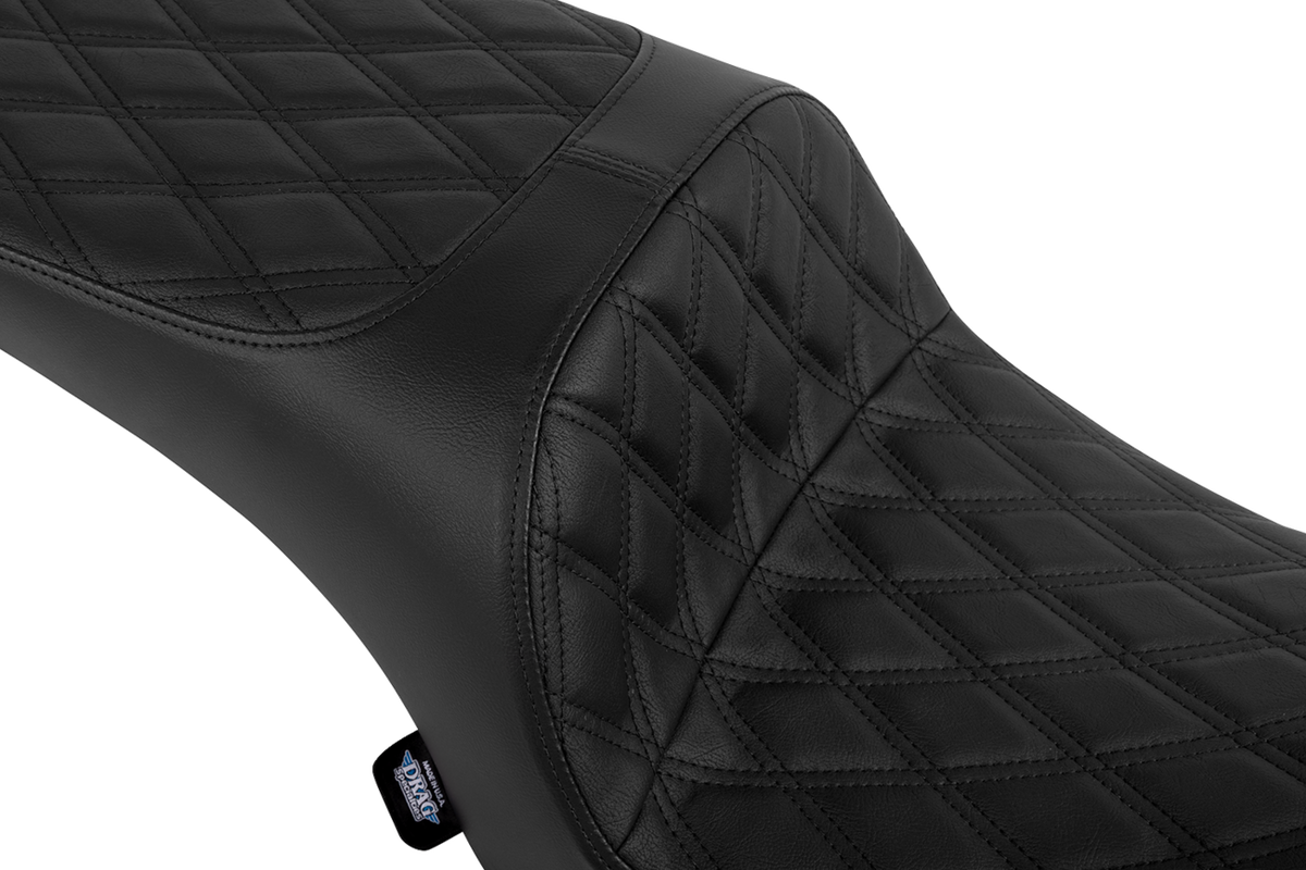 DRAG SPECIALTIES SEATS Freedom Seat - Vinyl - Double Diamond Black Stitch - Challenger '20-'25/Chieftain '25 4722B