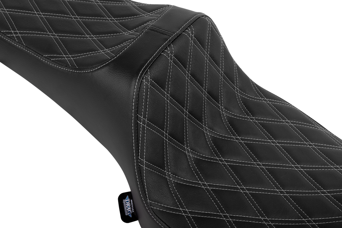 DRAG SPECIALTIES SEATS Freedom Seat - Vinyl/Solar Leather - Double Diamond Black Stitch - Challenger '20-'25/Chieftain '25 4755F