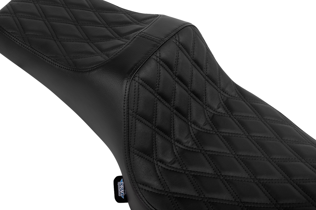 DRAG SPECIALTIES SEATS Predator III 2-Up Seat - Vinyl - Double Diamond - Black Stitch - Chieftain '25/Challenger '20-'25 4720B