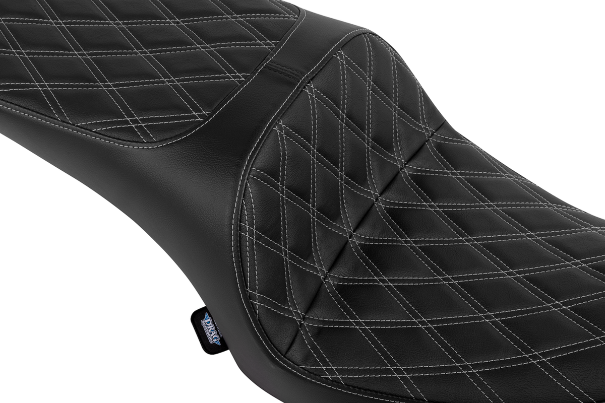 DRAG SPECIALTIES SEATS Freedom Seat - Vinyl - Double Diamond Silver Stitch - Challenger '20-'25/Chieftain '25 4722C