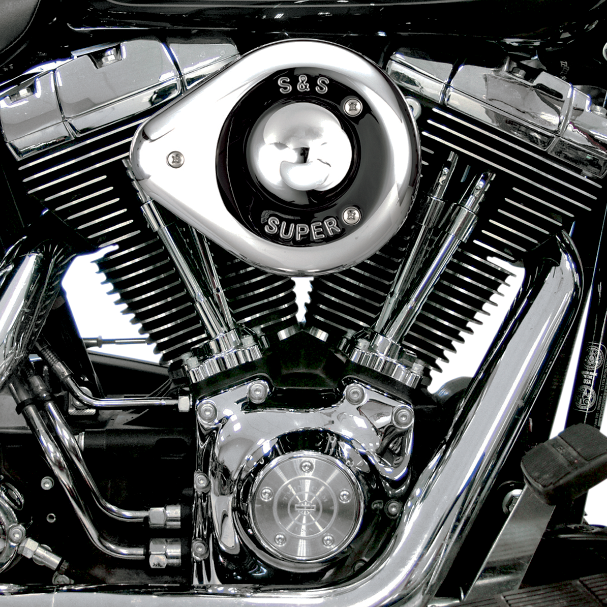 S&S CYCLE Teardrop Air Cleaner Kit - Chrome 17-0403