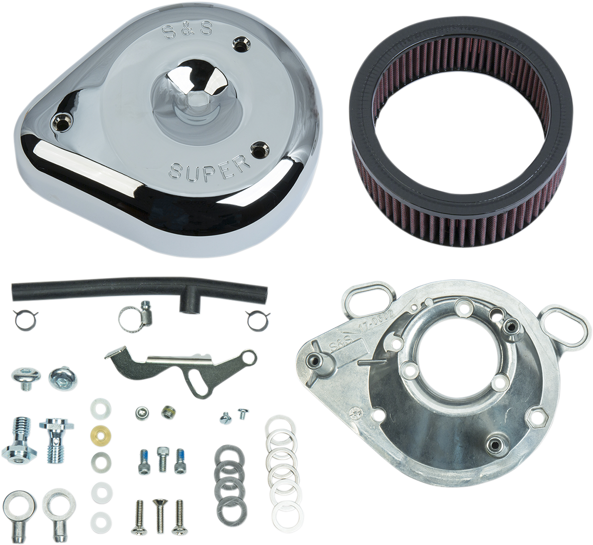 S&S CYCLE Teardrop Air Cleaner Kit - Chrome - S&S® Super E&G Carburetor Only 17-0404