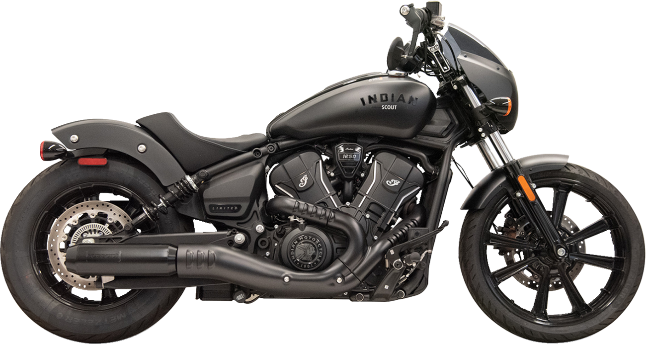 BASSANI XHAUST 4" Slip-On Muffler with Billet End Cap - Black - Scout 8S37B