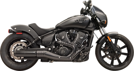 BASSANI XHAUST 4" Slip-On Muffler with Billet End Cap - Black - Scout 8S37B