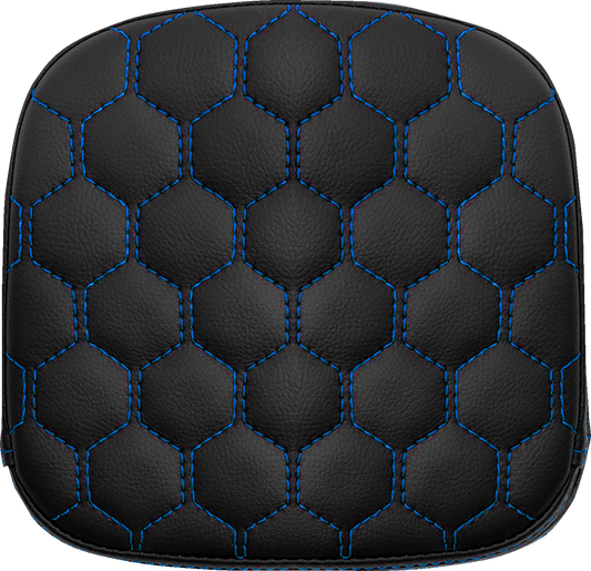 SADDLEMEN Sissy Bar Pad - Honeycomb - Blue Stitching 040719001