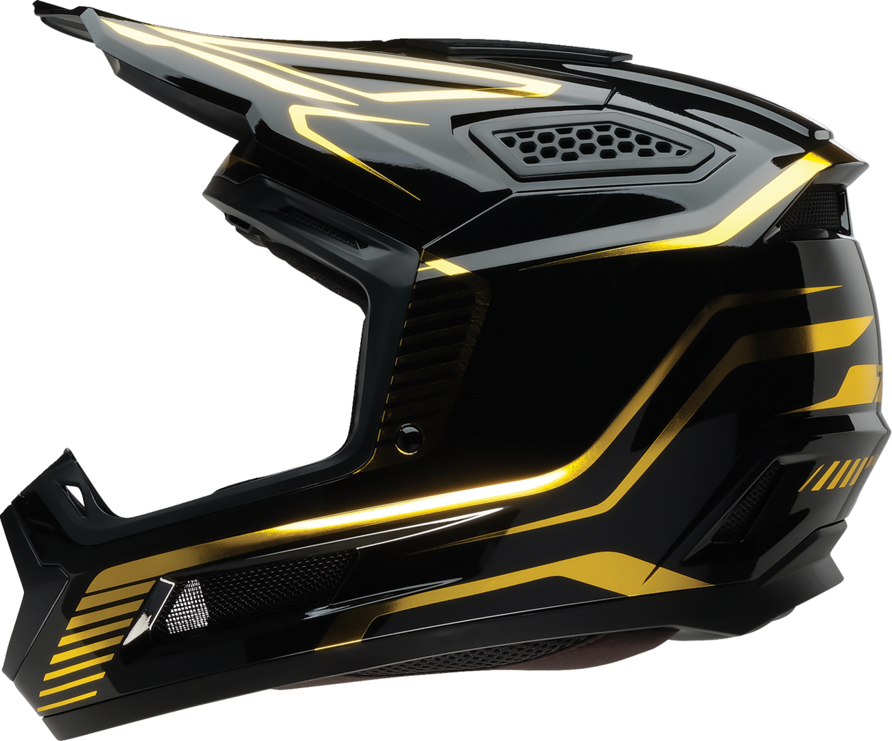 Z1R Dirt Maxx Helmet Monogram Black/Gold 3XL with Advanced Ventilation and Removable Liner