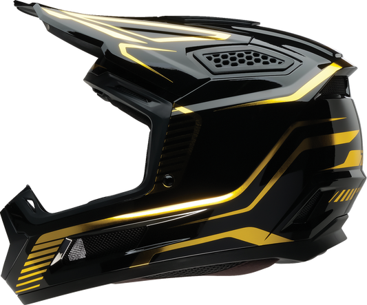 Z1R Dirt Maxx Helmet Monogram Black/Gold 3XL with Advanced Ventilation and Removable Liner