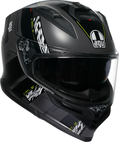 AGV K7 Helmet - Kyber - Matte Gray/Yellow Fluo - Large 2118399004-007-L