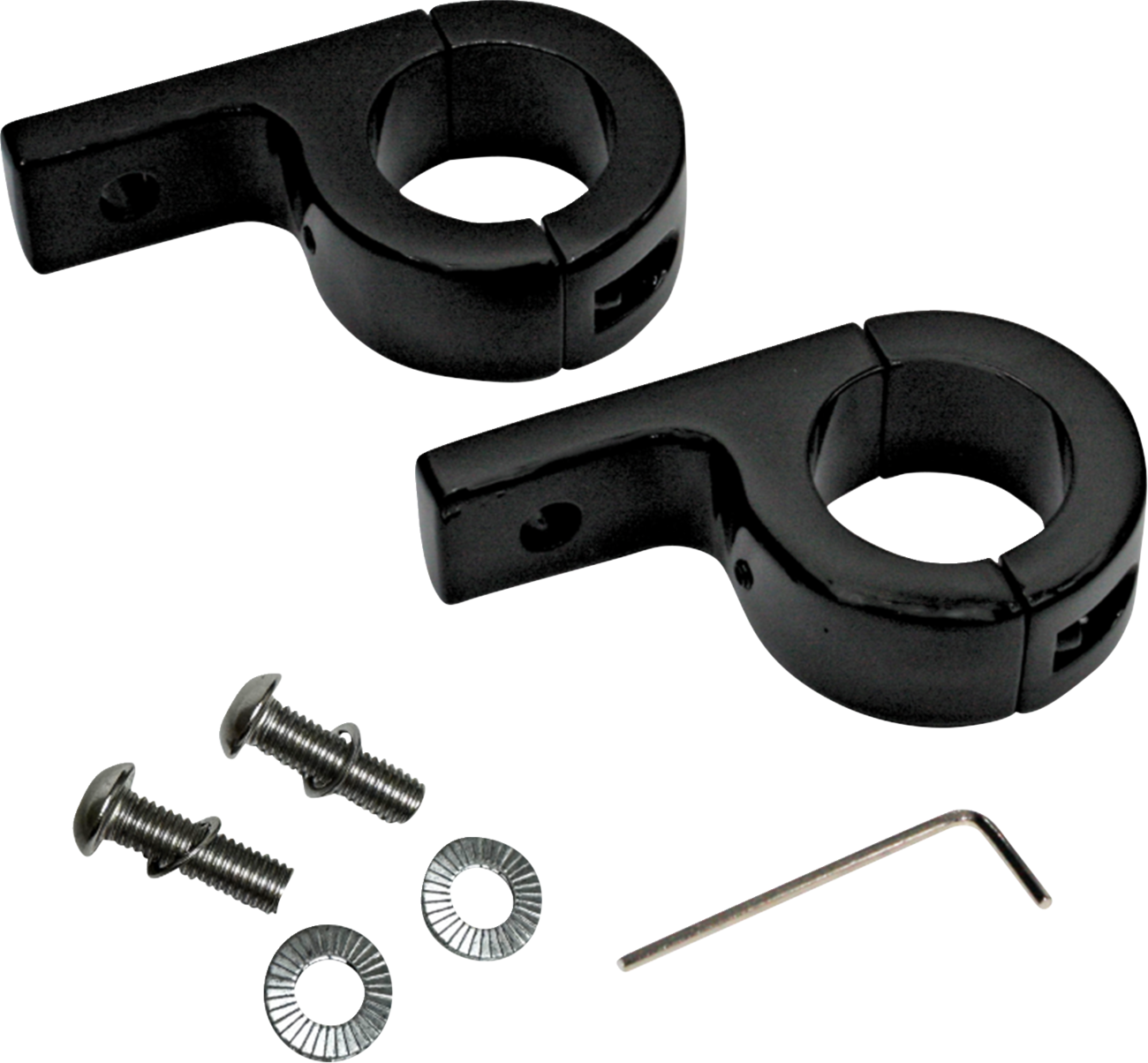 CUSTOM DYNAMICS P-Clamp Mounts - Fog Light - Gloss Black - Harley-Davidson® CD-125-B