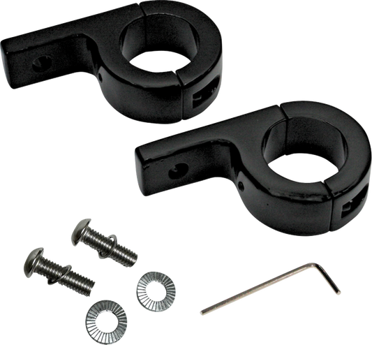 CUSTOM DYNAMICS P-Clamp Mounts - Fog Light - Gloss Black - Harley-Davidson® CD-125-B