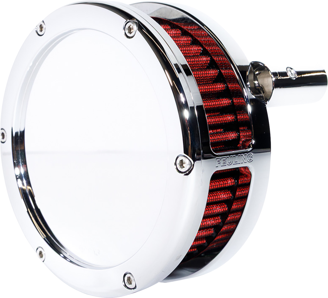 FEULING PARTS Slim BA Air Cleaner Kit - Chrome - Red Filter - Twin Cam 5447-S