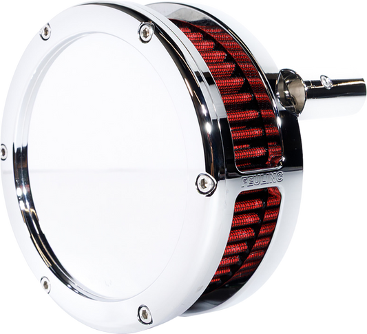 FEULING PARTS Slim BA Air Cleaner Kit - Chrome - Red Filter - Twin Cam 5447-S