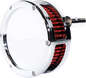 FEULING PARTS Slim BA Air Cleaner Kit - Chrome - Red Filter - Twin Cam 5447-S