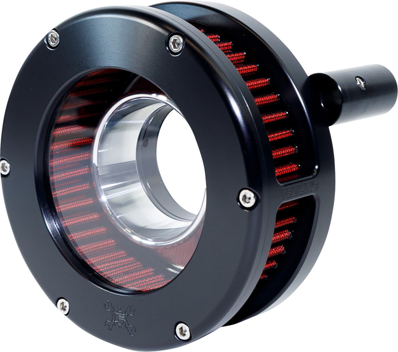 FEULING PARTS Slim BA Air Cleaner Kit - Black/Clear - Red Filter - '08-'17 Twin Cam 5454-S