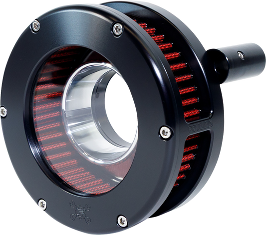 FEULING PARTS Slim BA Air Cleaner Kit - Black/Clear - Red Filter - '93-'99 EVO Big Twin 5464-S