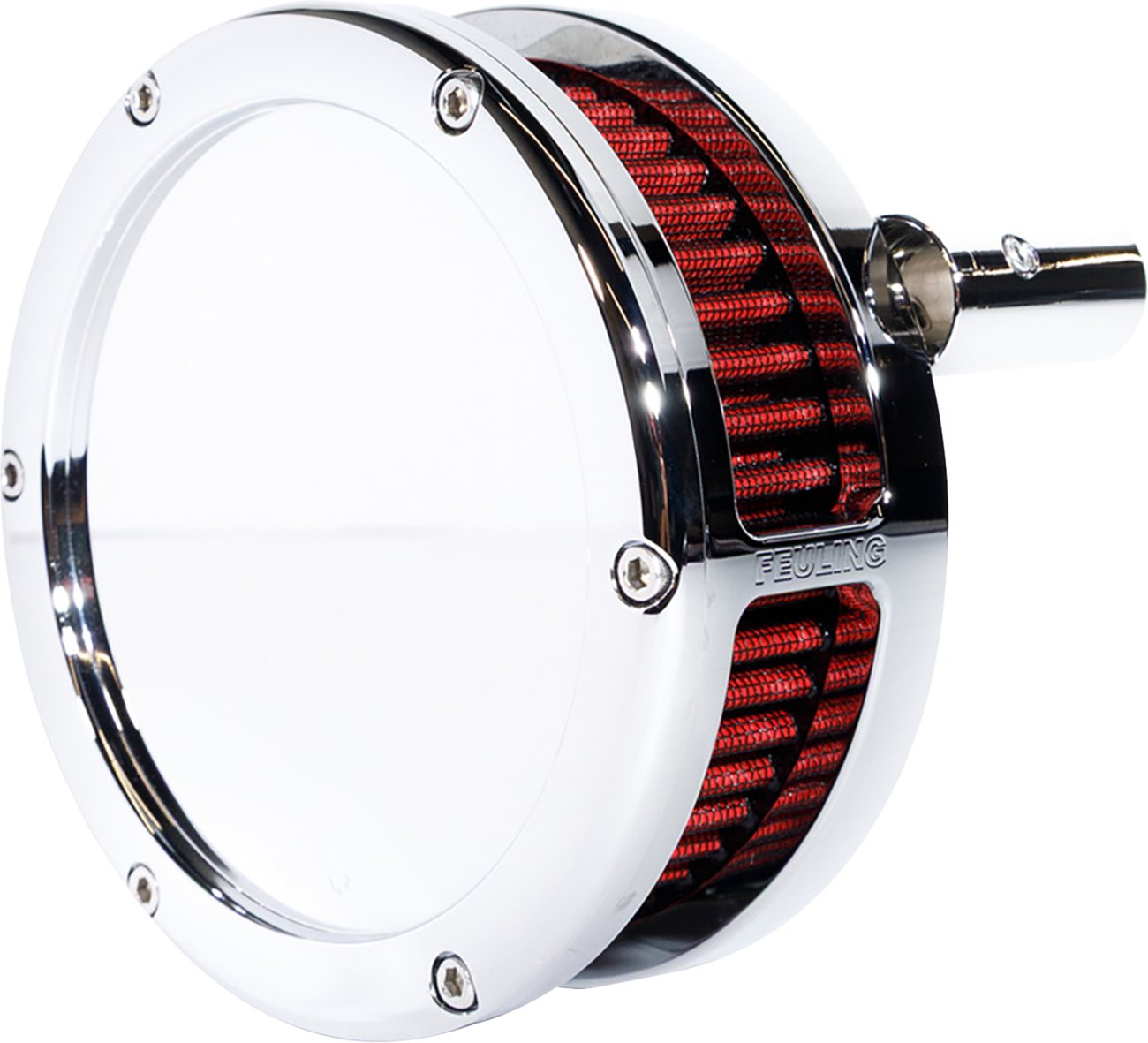 FEULING PARTS Slim BA Air Cleaner Kit - Chrome - Red Filter - '08-'17 Twin Cam 5457-S