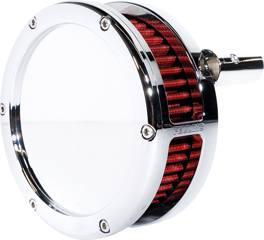 FEULING PARTS Slim BA Air Cleaner Kit - Chrome - Red Filter - '08-'17 Twin Cam 5457-S