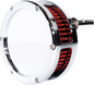FEULING PARTS Slim BA Air Cleaner Kit - Chrome - Red Filter - '08-'17 Twin Cam 5457-S