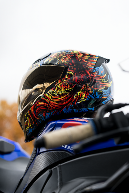 ICON Threshold™ Modular Helmet - Burn Birdie Burn - Blue - Large 0100-2724
