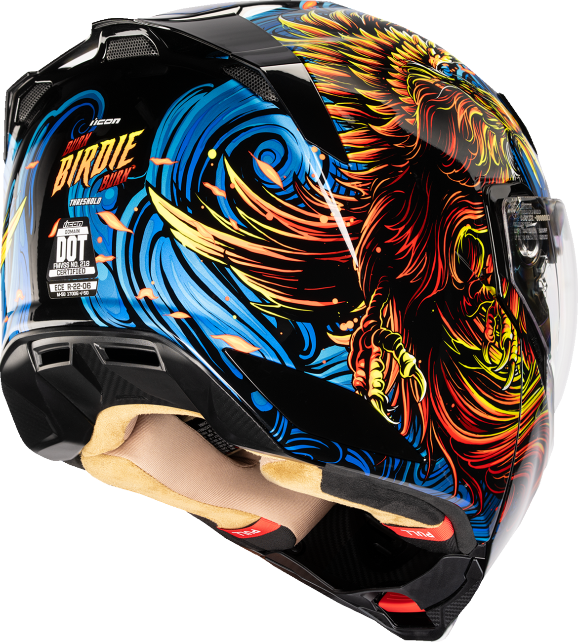 ICON Threshold™ Modular Helmet - Burn Birdie Burn - Blue - Small 0100-2722